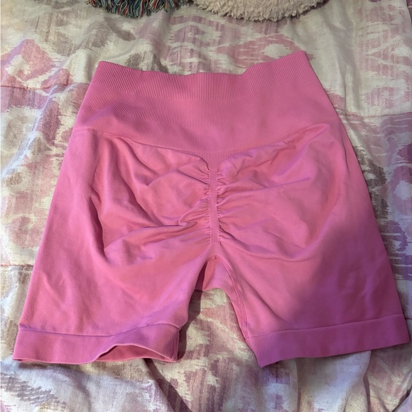 Pink Seamless Ribbed Shorts - Picture 2 of 3